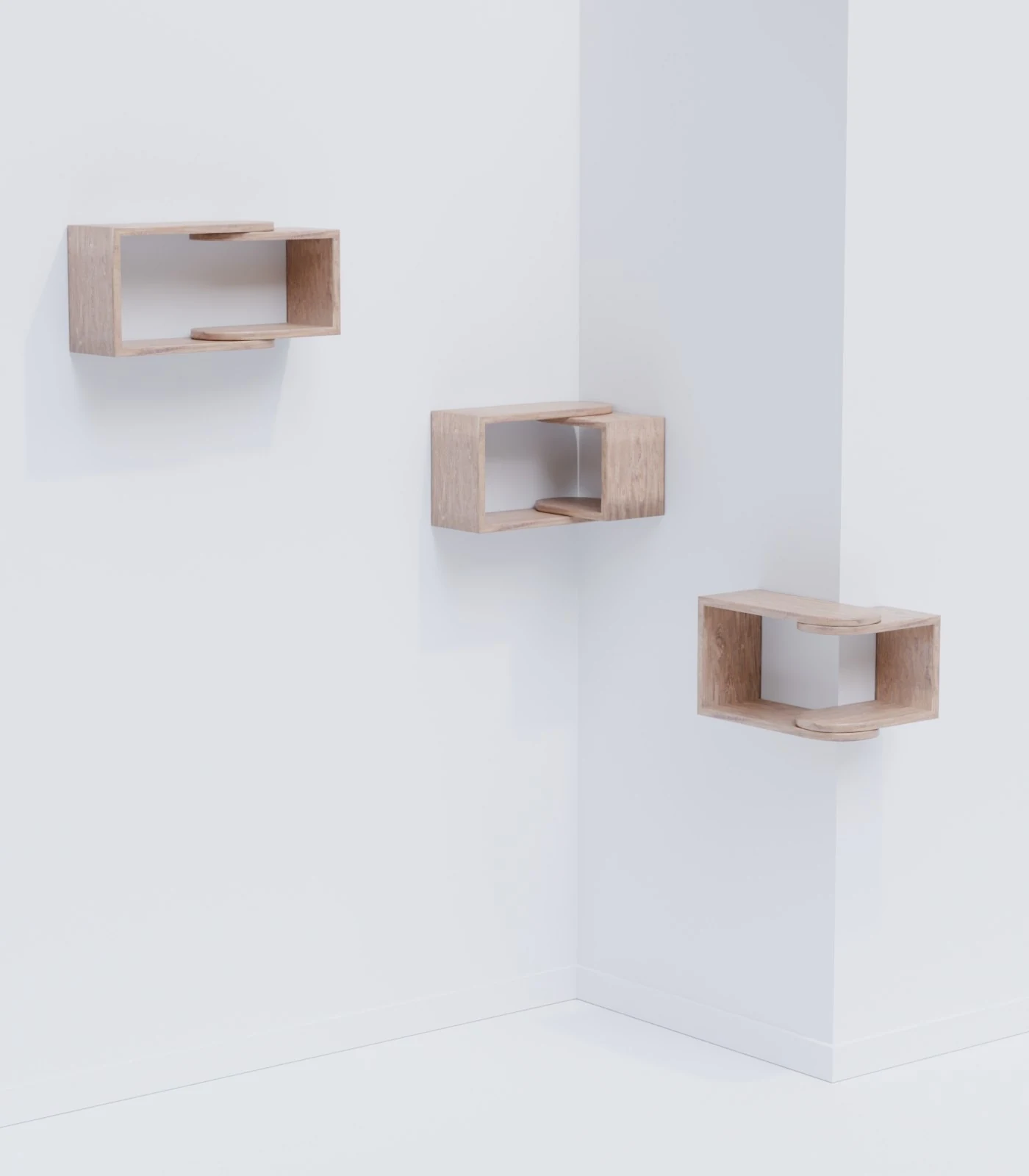 VINKL floating corner shelf styled interior