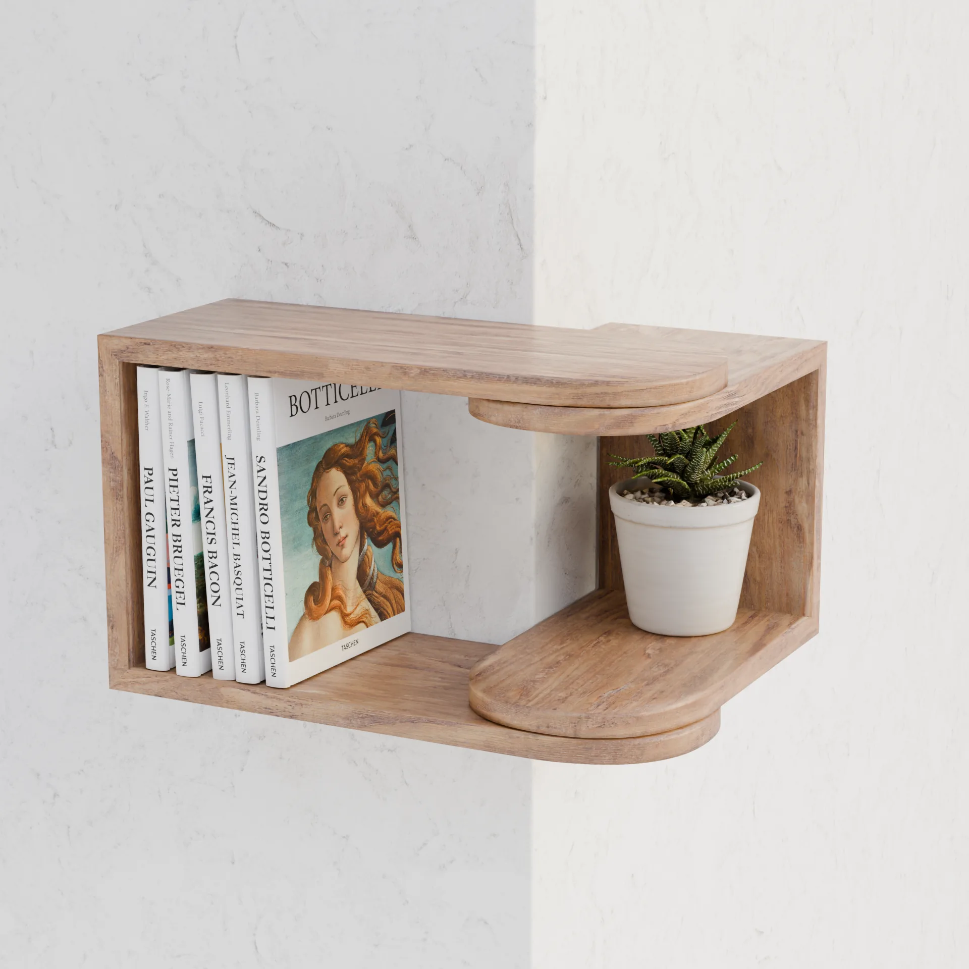 VINKL teak corner shelf in modern interior